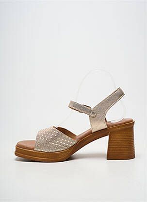 Sandales/nu pieds tissage satiné talon de 7 à 9cm or OH!! ISABELLA femme