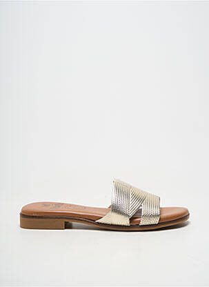Mules/sabots chiquet talon plat jusqu'à 3cm or OH!! ISABELLA femme