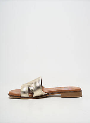 Mules/sabots chiquet talon plat jusqu'à 3cm or OH!! ISABELLA femme