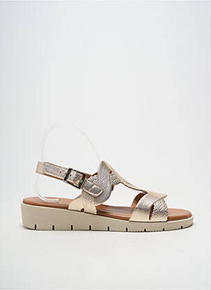 Sandales/nu pieds tissage satiné talon plat jusqu'à 3cm or OH!! ISABELLA femme