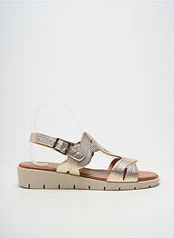 Sandales/nu pieds tissage satiné talon plat jusqu'à 3cm or OH!! ISABELLA femme