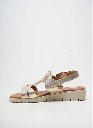 Sandales/nu pieds tissage satiné talon plat jusqu'à 3cm or OH!! ISABELLA femme