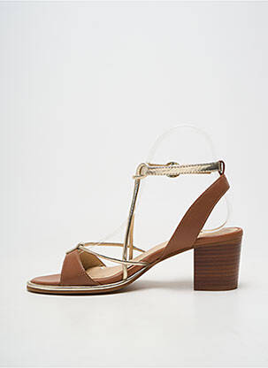 Sandales/nu pieds tissage satiné talon de 4 à 6cm or LES TROPEZIENNES PAR M.BELARBI femme