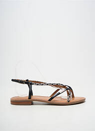 Tongs tissage satiné talon plat jusqu'à 3cm noir LES TROPEZIENNES PAR M.BELARBI femme