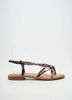 Tongs tissage satiné talon plat jusqu'à 3cm noir LES TROPEZIENNES PAR M.BELARBI femme