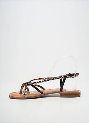 Tongs tissage satiné talon plat jusqu'à 3cm noir LES TROPEZIENNES PAR M.BELARBI femme