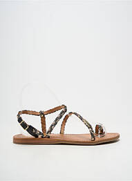 Tongs tissage satiné talon plat jusqu'à 3cm or LES TROPEZIENNES PAR M.BELARBI femme