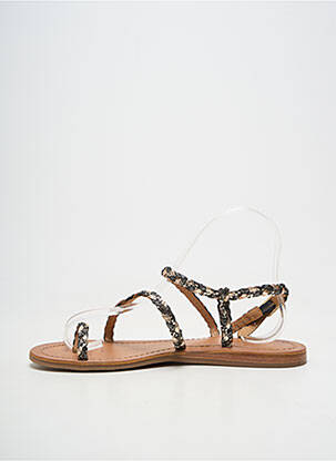 Tongs tissage satiné talon plat jusqu'à 3cm or LES TROPEZIENNES PAR M.BELARBI femme