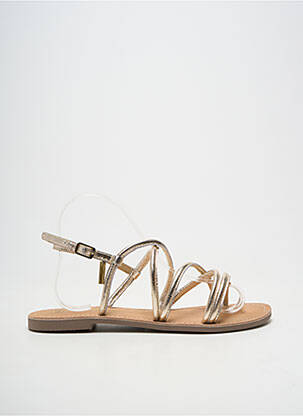 Sandales/nu pieds chiquet talon plat jusqu'à 3cm or LES TROPEZIENNES PAR M.BELARBI femme