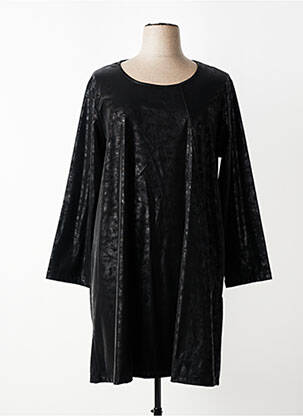 Robe mi-longue manches longues manches longues noir G!OZE femme