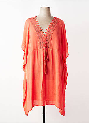 Tunique manches courtes tissage crêpe orange L'ATELIER D'ANNA femme
