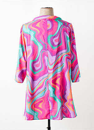 Blouse tissage popeline manches courtes rose AN II VITO femme
