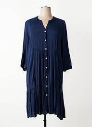 Robe mi-longue manches longues manches longues bleu CISO femme