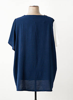 Blouse tissage crêpe manches courtes bleu AN II VITO femme