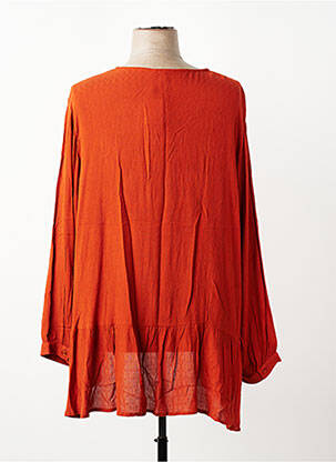 Chemisier coupe droite manches longues orange CISO femme