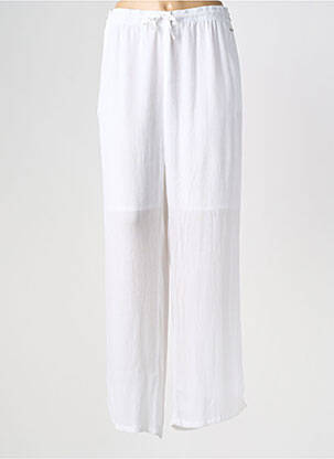 Pantalon large tissage crêpe taille normale blanc AGATHE & LOUISE femme