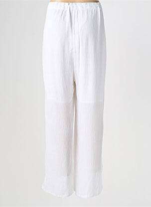 Pantalon large tissage crêpe taille normale blanc AGATHE & LOUISE femme