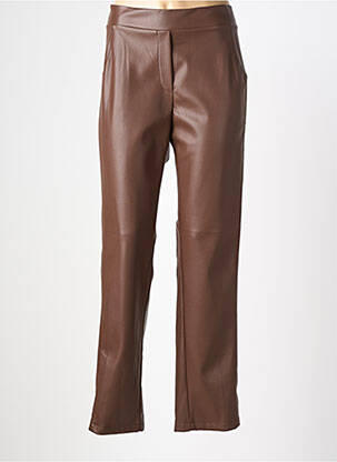 Pantalon slim taille élastique taille normale marron JEAN MARC PHILIPPE femme
