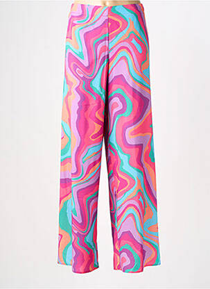 Pantalon large tissage popeline taille haute rose AN II VITO femme