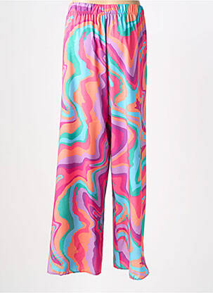 Pantalon large tissage popeline taille haute rose AN II VITO femme