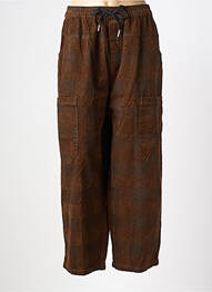 Pantalon droit stretch taille normale marron BUYKUD femme