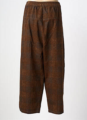 Pantalon droit stretch taille normale marron BUYKUD femme