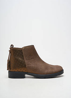 Bottines/boots tissage satiné talon bas marron PALLADIUM fille