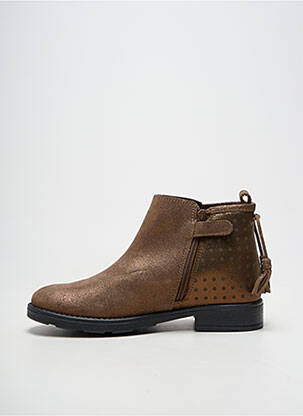 Bottines/boots tissage satiné talon bas marron PALLADIUM fille