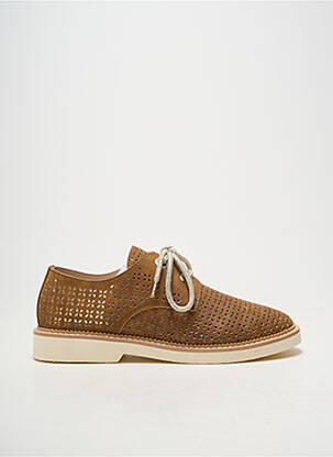 Baskets matière lisse talon plat jusqu'à 3cm marron ARMISTICE femme