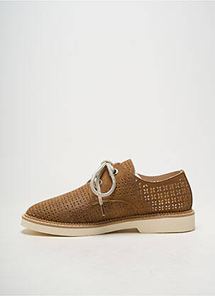 Baskets matière lisse talon plat jusqu'à 3cm marron ARMISTICE femme