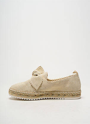 Espadrilles tissage satiné talon plat jusqu'à 3cm beige ARMISTICE femme