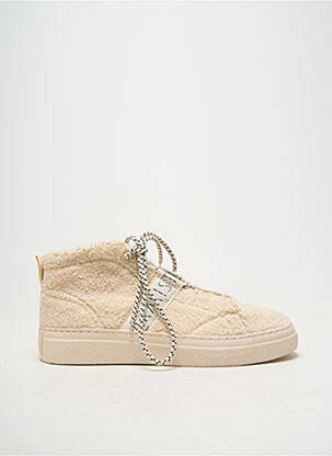 Baskets bout rond talon plat jusqu'à 3cm beige ARMISTICE femme
