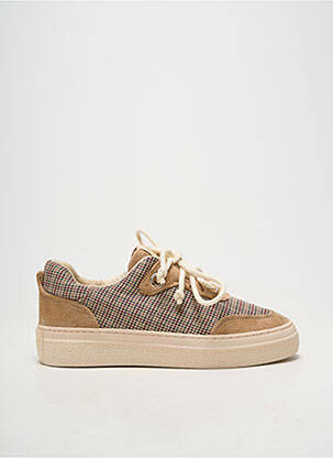 Baskets bout rond talon plat jusqu'à 3cm beige ARMISTICE femme