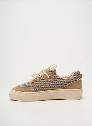 Baskets bout rond talon plat jusqu'à 3cm beige ARMISTICE femme