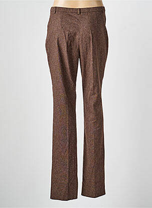 Pantalon droit fermeture zippée sous rabat boutonné taille normale marron PAUPORTÉ femme