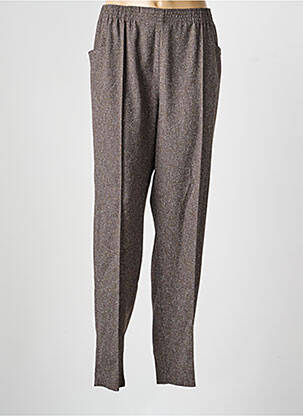 Pantalon droit stretch taille normale marron GRIFFON femme