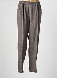 Pantalon droit stretch taille normale marron GRIFFON femme