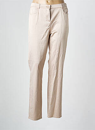 Pantalon droit fermeture zippée sous rabat boutonné beige FRANK WALDER femme