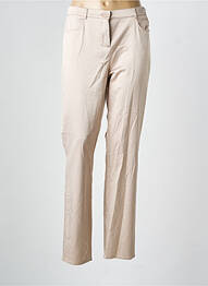 Pantalon droit taille élastique beige FRANK WALDER femme