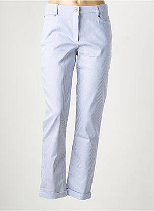 Pantalon droit stretch taille normale bleu CHRISTINE LAURE femme