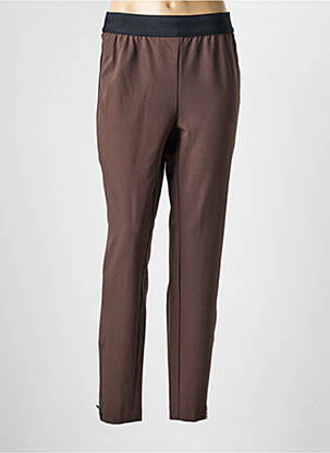 Pantalon slim taille élastique marron TONI femme