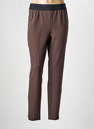 Pantalon slim taille élastique marron TONI femme