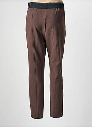 Pantalon slim taille élastique marron TONI femme