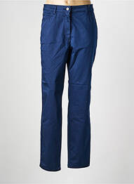 Pantalon droit fermeture zippée sous rabat boutonné bleu OLSEN femme