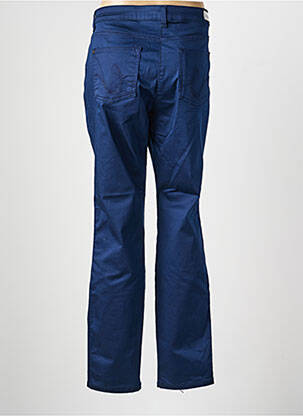 Pantalon droit fermeture zippée sous rabat boutonné bleu OLSEN femme