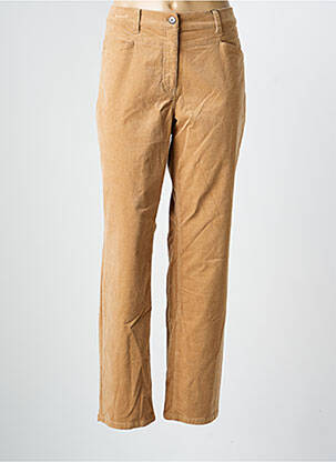 Pantalon droit fermeture zippée sous rabat boutonné beige OLSEN femme