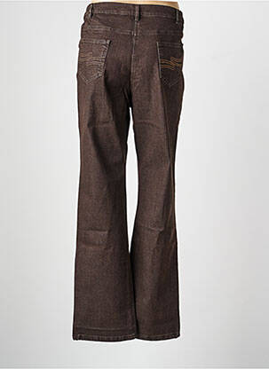 Jeans coupe droite fermeture zippée sous rabat boutonné marron KARTING femme