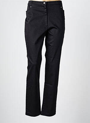 Pantalon slim tissage popeline taille normale noir CHRISTINE LAURE femme