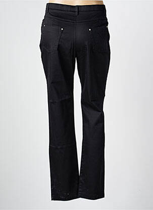 Pantalon slim tissage popeline taille normale noir CHRISTINE LAURE femme