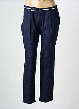 Pantalon droit tissage crêpe taille normale bleu PAUPORTÉ femme